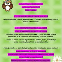 5-7-vuotiaiden päiväleiri 18.-21.6.2018 5-7-vuotiaiden päiväleiri 18.-21.6.2018